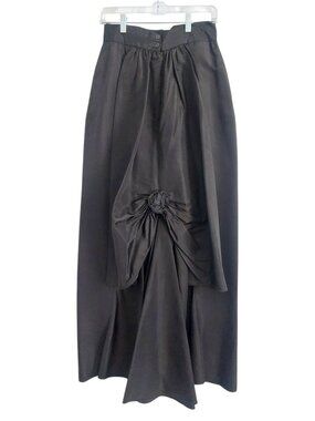 Vintage Jessica McClintock Gunne Sax Skirt Black Floor Length Bustle Back Gothic